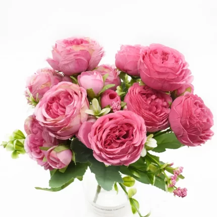 A Burst of Peony Perfection: Single Stem, 5 Forks for Elegant Touches & Festive Flair - Alienestic Home Decor