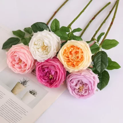 45cm Artificial Roses - Realistic Touch, Perfect for Weddings and Home Decoration. Austin Rose Style.