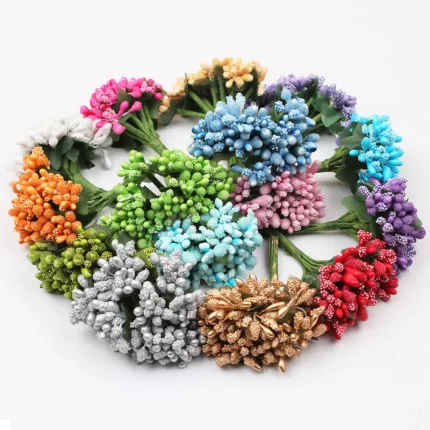 Bursting with Beauty: 144 Heads Artificial Berries & Stamen for Crafting Joyful Decor - Alienestic Home Decor