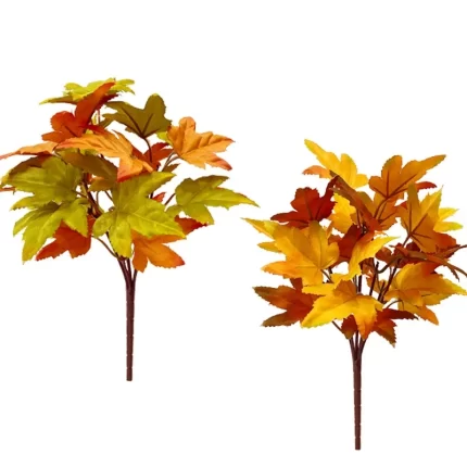Vibrant Artificial Maple Leaf Bunch: Perfect for Spooky Halloween and Cozy Thanksgiving Home Decor - Alienestic Home Decor
