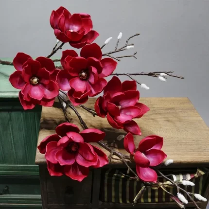 Artificial Magnolia Flower Art: Indoor Simulation Decor for a Fresh New Feel - Alienestic Home Decor