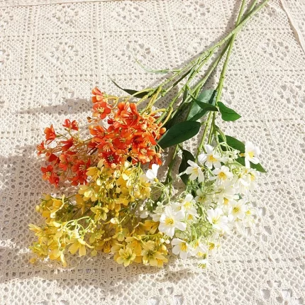 Stunning 108CM Artificial 3-Prong Ruixiang Flower: Forest Series for Instagram-Worthy Home and Photography Decor - Alienestic Home Decor