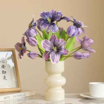 Upside Down Delight: 40cm Flipped Tulip Bouquet for a Touch of Unique Luxury - Alienestic Home Decor