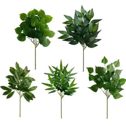 Charming Simulated Apple Leaf Table Arrangement: Artificial Green Plant with Eucalyptus Leaves for Stylish Decor - Alienestic Home Decor
